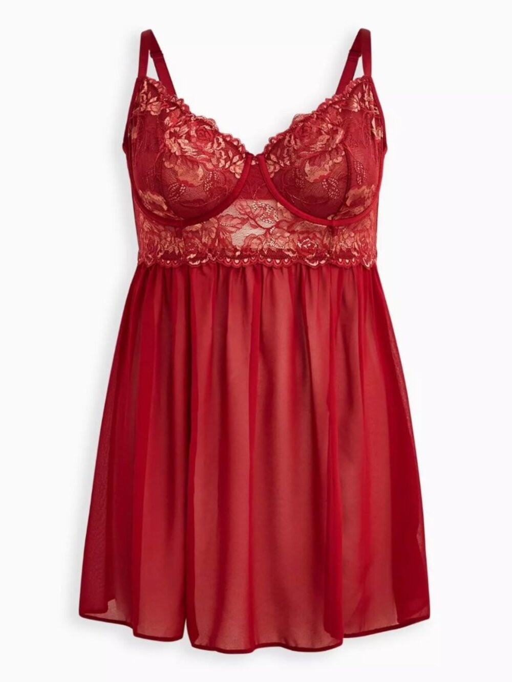 NWT Torrid Curve Plus Size 5X Red/Gold Lace Sheer Lingerie